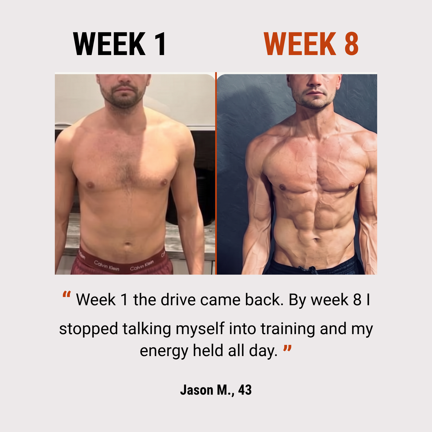 Week 1 to week 8 customer result