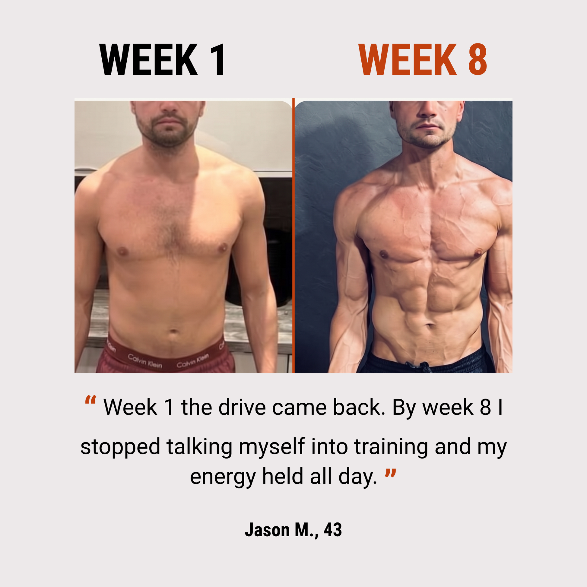 Week 1 to week 8 customer result